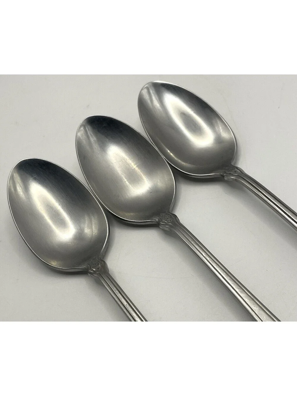 3- Oneida Community FANTASY Burnished Stainless Pierced Iced Tea spoon ~ 7 5/8”
